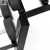 tiguar Modulares Kurzhantel-Rack mit Caps als Detail der Ablageverbindung mit Kurzhantel