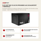 tiguar Plyo Soft Box V2 60 cm Sprungbox aus Schaumstoff mit 4 Merkmalen: Klettverbindung, Bis zu 10 Höhen von 15 bis 150 cm im System, Stoßdämpfender Schaumstoff, Rutschfeste und wasserdichte PVC-Hülle