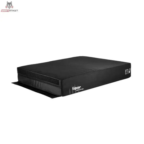 tiguar Plyo Soft Box V2 60 cm Sprungbox aus Schaumstoff in Schwarz, flache 15-cm-Variante in Schrägansicht
