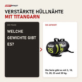 Frage und Antwort zu tiguar Powerbag 15 kg V3: Welche Gewichte gibt es?