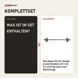 Frage und Antwort zu tiguar Powergym Fitness-Langhantel-Set v2: Was ist im Set enthalten?