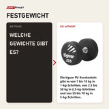 Frage und Antwort zu tiguar PU Kurzhantel 22,5 kg: Welche Gewichte gibt es?