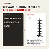 Frage und Antwort zu tiguar PU Kurzhantel-Rack 1–10 kg: Welche Hanteln passen in das Rack?