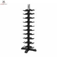 tiguar PU Kurzhantel-Rack 1–10 kg – Frontansicht des leeren schwarzen Ständers mit Ablagearmen