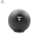 tiguar Slam Ball 15 kg für Bodenwürfe in der Variante 6 kg, schwarzer Ball mit Noppenstruktur in Frontansicht