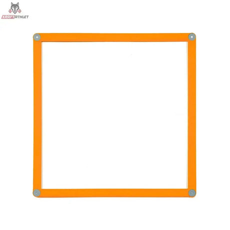 tiguar Speed Ladder 6er-Set V2, Draufsicht auf ein orangefarbenes Quadrat mit vier grauen Eckgelenken