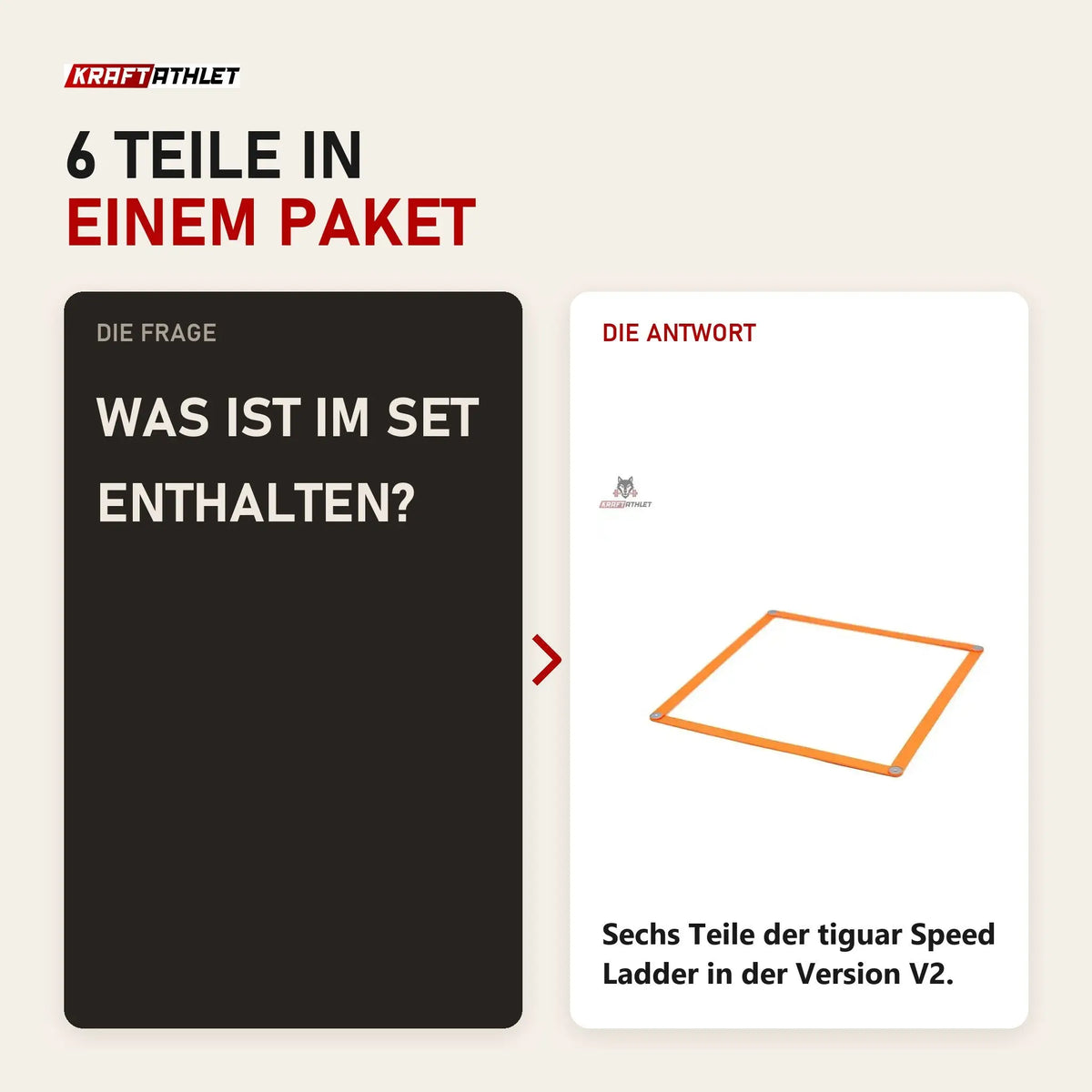 Frage und Antwort zu tiguar Speed Ladder 6er-Set V2: Was ist im Set enthalten?
