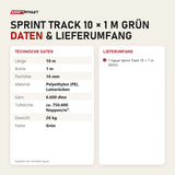 Technische Daten und Lieferumfang von tiguar Sprint Track 10 × 1 m grün als Tabelle