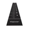 tiguar Sprint Track 4RACE 15 × 1 m schwarz: Draufsicht auf die schwarze Bahn mit Metermarkierungen und Logo