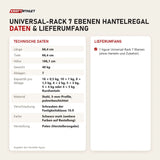 Technische Daten und Lieferumfang von tiguar Universal-Rack 7 Ebenen Hantelregal als Tabelle