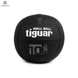 tiguar Wall Ball für Wandwürfe, Variante 10 kg, schwarzer Ball mit grauer 10 in Frontansicht