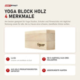 tiguar Yoga Block Holz mit 4 Merkmalen: 1,4 kg, 100 % Hartholz aus drei Holzarten, Aus Holz-Produktionsresten gefertigt, Abgerundete Kanten