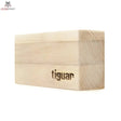 tiguar Yoga Block Holz, Seitenansicht eines einzelnen Blocks mit eingebranntem Logo