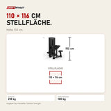 Maßbild Titanium Strength Black Series Dual Bizepscurl und Trizepsextension: Stellfläche 110 × 116 cm, Höhe 152 cm