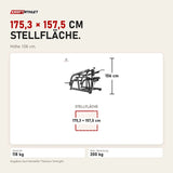 Maßbild Titanium Strength Black Series Seated Dip Maschine: Stellfläche 175,3 × 157,5 cm, Höhe 106 cm