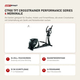 Titanium Strength CT900 TFT Crosstrainer Performance Series mit 4 Merkmalen: 10-Zoll-Touchscreen, Magnetwiderstand, 51 cm Schrittlänge, 16 Programme