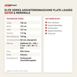Technische Daten und Merkmale von Titanium Strength Elite Series Adduktorenmaschine Plate-Loaded als Tabelle