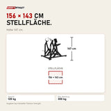 Maßbild Titanium Strength Elite Series IsoLaterales Rudern: Stellfläche 156 × 143 cm, Höhe 147 cm