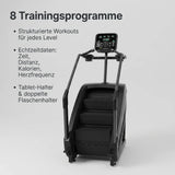 Titanium Strength ProClimber Stair Climber, Grafik zu Trainingsprogrammen, Echtzeitdaten und Tablet-Halter