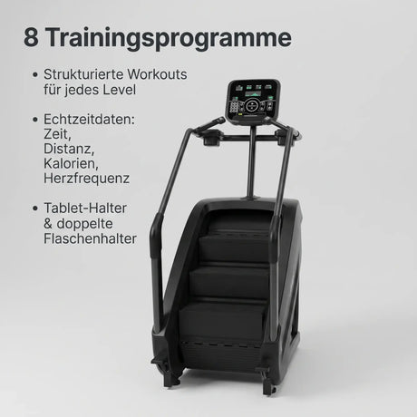 Titanium Strength ProClimber Stair Climber, Grafik zu Trainingsprogrammen, Echtzeitdaten und Tablet-Halter