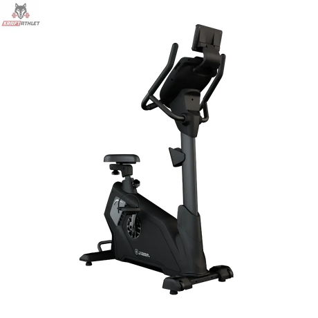 Titanium Strength ST2000T Ergometer mit Touchscreen: Schrägansicht von links mit Touchscreen und Sattel