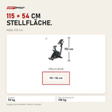 Maßbild Titanium Strength ST900 LCD Ergometer Performance Series: Stellfläche 115 × 54 cm, Höhe 153 cm