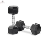 Titanium Strength TH30 Hex-Hantelset 2–30 kg mit Rack – Zwei Hex-Kurzhanteln mit gerändeltem Griff im Detail