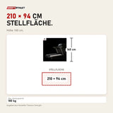Maßbild Titanium Strength TM2000 Laufband Pro Series: Stellfläche 210 × 94 cm, Höhe 160 cm
