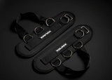 Younix Ankle Cuffs Fußmanschetten für den Kabelzug, Paar in Draufsicht vor schwarzem Hintergrund