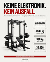 Younix Cable Rack Bundle Kabelzug-Komplettpaket, Grafik mit Hantelbank und Belastungsdaten ohne Elektronik