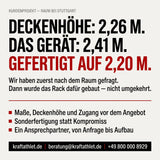Younix Cable Rack Bundle Kabelzug-Komplettpaket, Grafik zur Sonderanfertigung nach Deckenhöhe