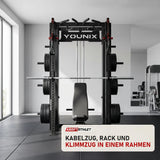 Younix Cable Rack Kabelzug-Power-Rack in einem hellen Home-Gym