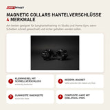 Younix Magnetic Collars Hantelverschlüsse mit 4 Merkmalen: Klemmhebel mit Schnellverschluss, Neodym-Magnet, Gummierte Innenseite, Composite-Harz mit Edelstahl-Pins