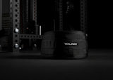 Younix Multi-Use Belt Dip- und Belt-Squat-Gürtel, schwarzer Gürtel vor dunklem Hintergrund, Frontansicht
