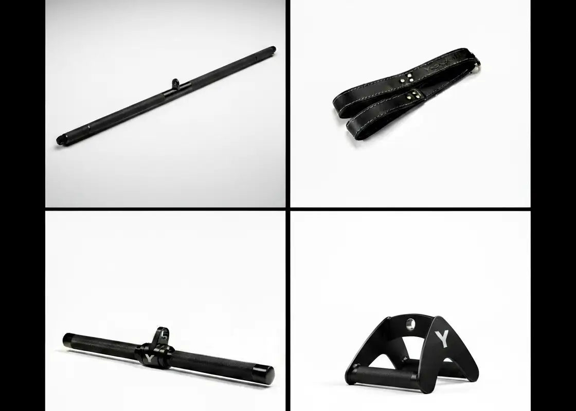 Younix ProSeries Griff-Set für den Kabelzug, vier Griffe einzeln auf hellem Hintergrund
