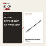 Frage und Antwort zu Younix Straight Bar 150 Olympia-Kurzstange: Wie viel Gewicht darf ich auflegen?